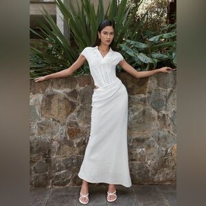 Sapphira shirt corset maxi dress